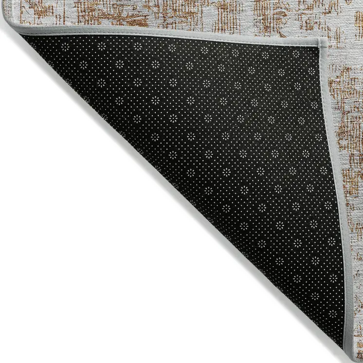 5' X 8' Terra Cotta Oriental Washable Indoor Outdoor Area Rug