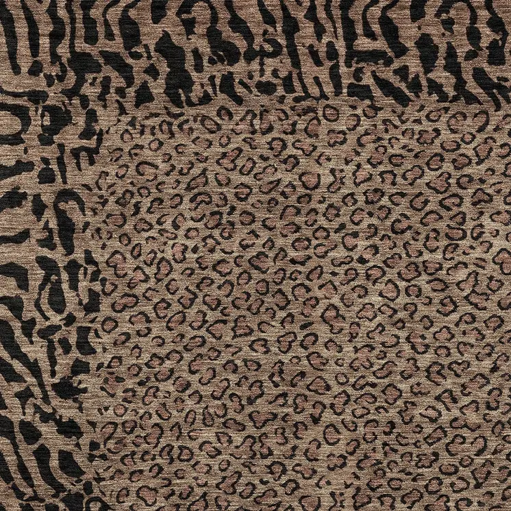 3' X 5' Brown Animal Print Washable Indoor Outdoor Area Rug