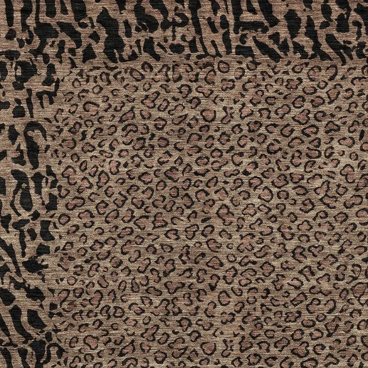9' X 12' Brown Animal Print Washable Indoor Outdoor Area Rug