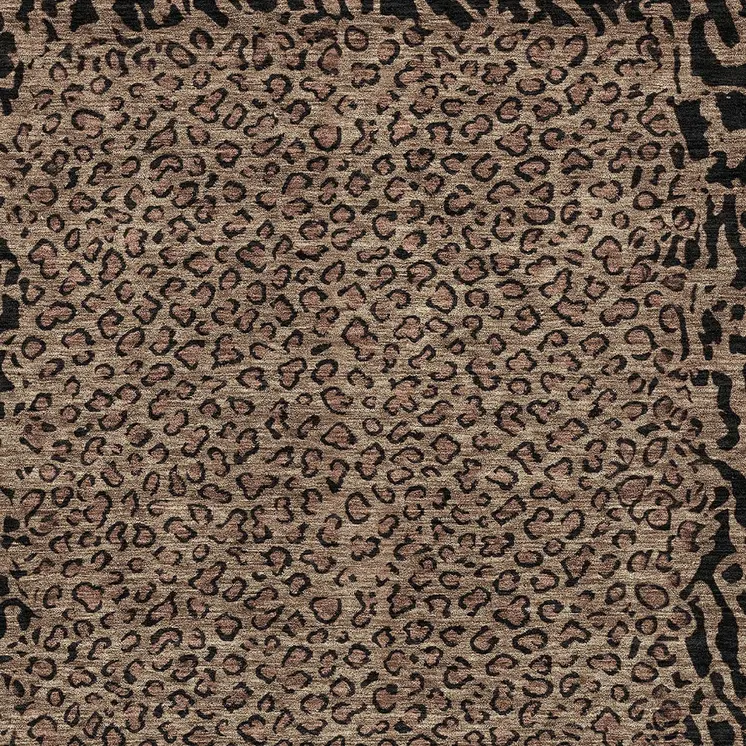 10' X 14' Brown Animal Print Washable Indoor Outdoor Area Rug