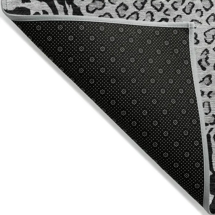 8' X 10' Gray Animal Print Washable Indoor Outdoor Area Rug