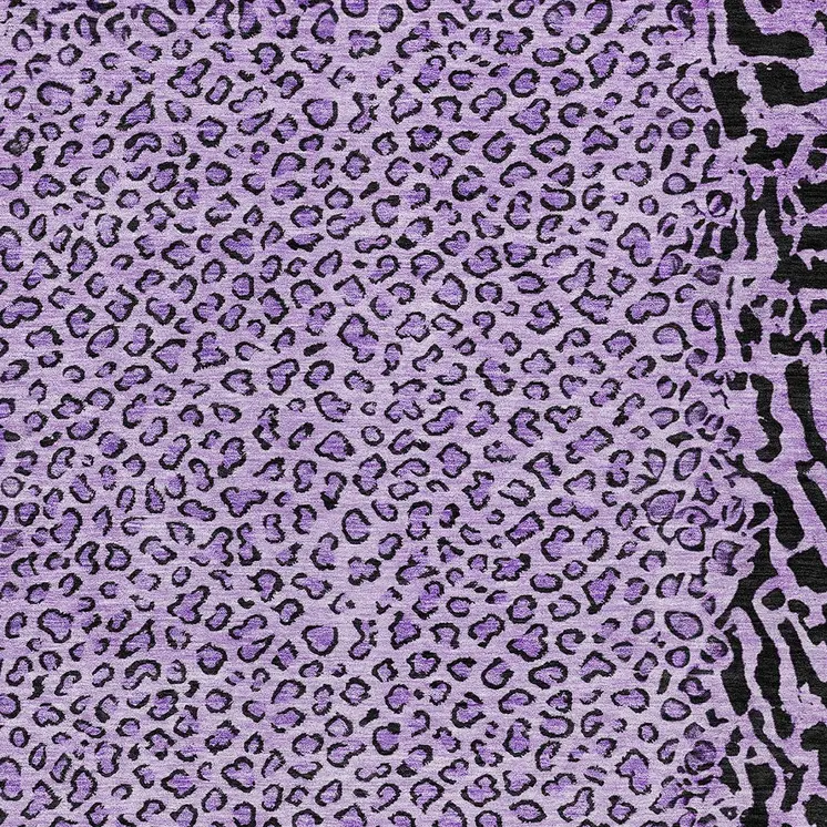 8' X 10' Purple Animal Print Washable Indoor Outdoor Area Rug