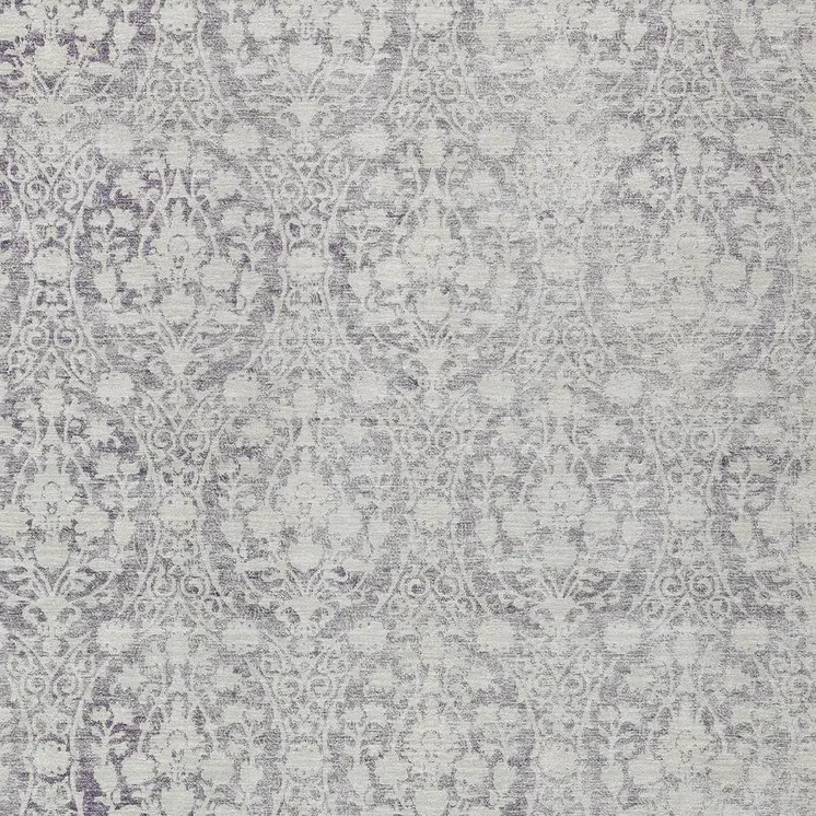 8' X 10' Plum Damask Washable Indoor Outdoor Area Rug