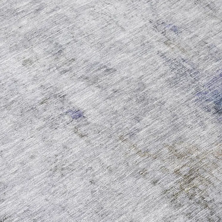 8' Brown Round Abstract Washable Indoor Outdoor Area Rug