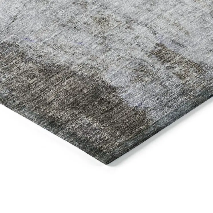 8' X 10' Brown Abstract Washable Indoor Outdoor Area Rug