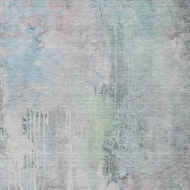 9' X 12' Blue Abstract Washable Indoor Outdoor Area Rug
