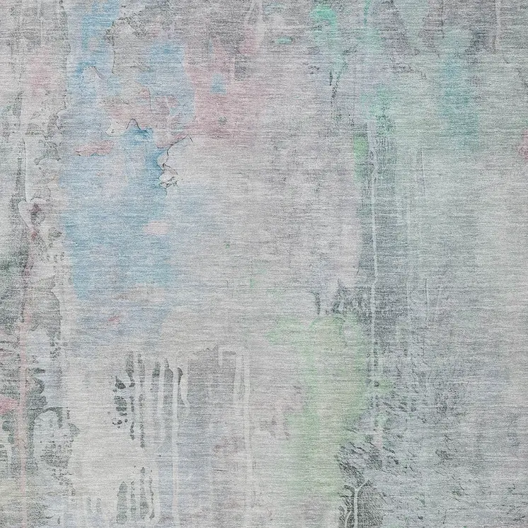 10' X 14' Blue Abstract Washable Indoor Outdoor Area Rug