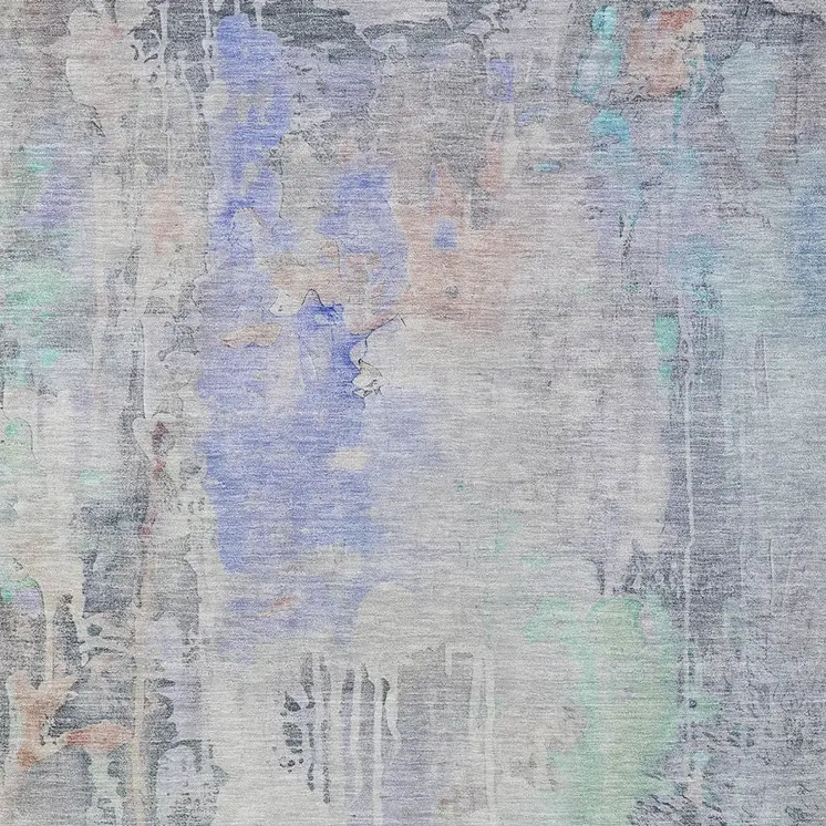 9' X 12' Purple Abstract Washable Indoor Outdoor Area Rug