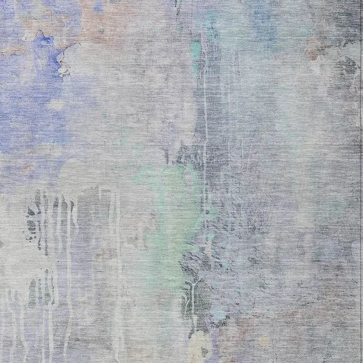 10' X 14' Purple Abstract Washable Indoor Outdoor Area Rug