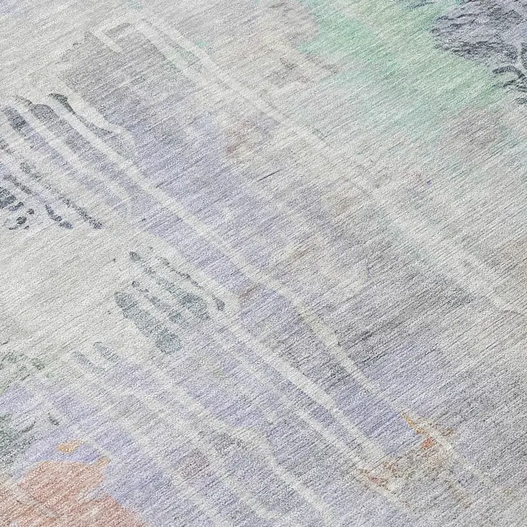 10' X 14' Purple Abstract Washable Indoor Outdoor Area Rug