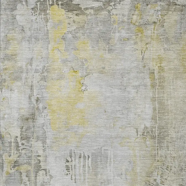 5' X 8' Silver Abstract Washable Indoor Outdoor Area Rug