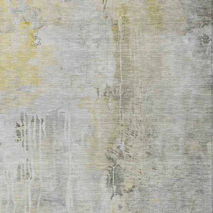 10' X 14' Silver Abstract Washable Indoor Outdoor Area Rug
