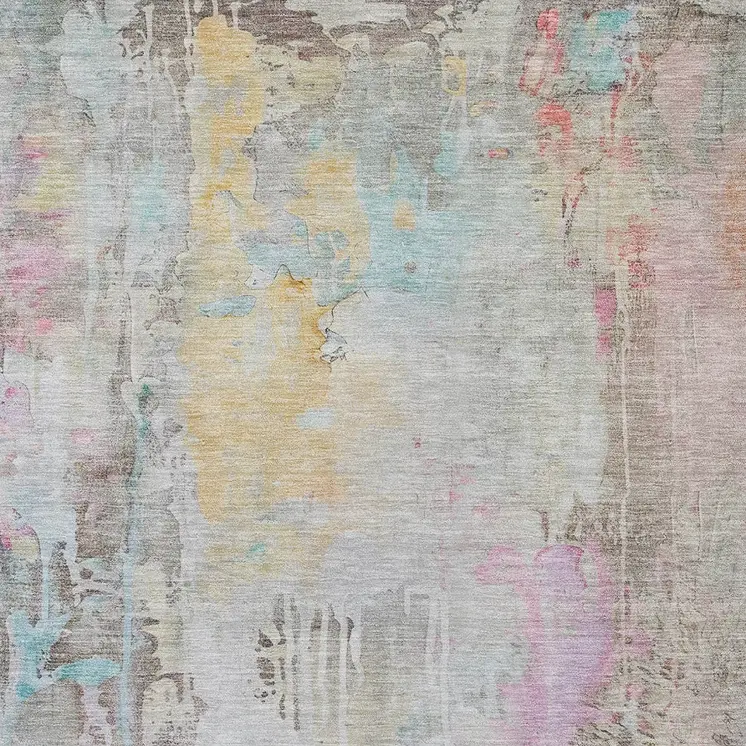 5' X 8' Taupe Abstract Washable Indoor Outdoor Area Rug