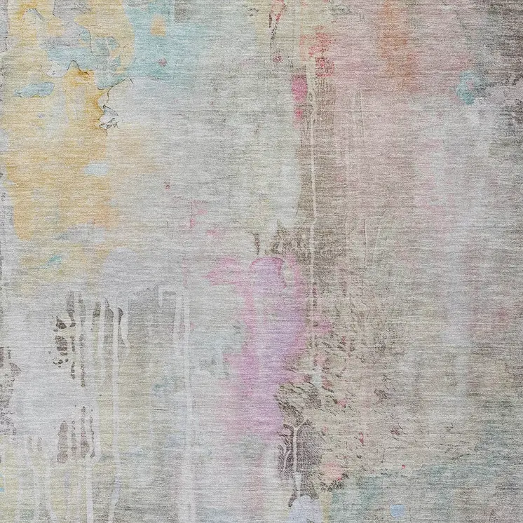 8' X 10' Taupe Abstract Washable Indoor Outdoor Area Rug