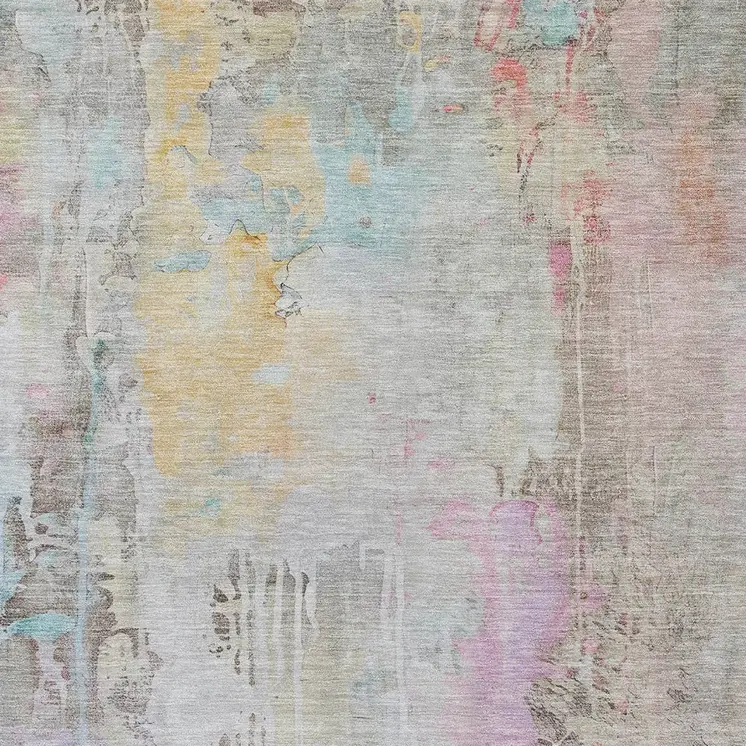 9' X 12' Taupe Abstract Washable Indoor Outdoor Area Rug
