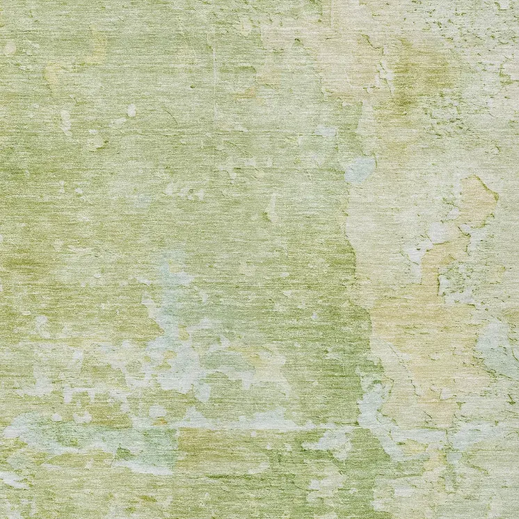 5' X 8' Artichoke Green Abstract Washable Indoor Outdoor Area Rug