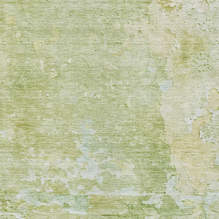 8' X 10' Artichoke Green Abstract Washable Indoor Outdoor Area Rug