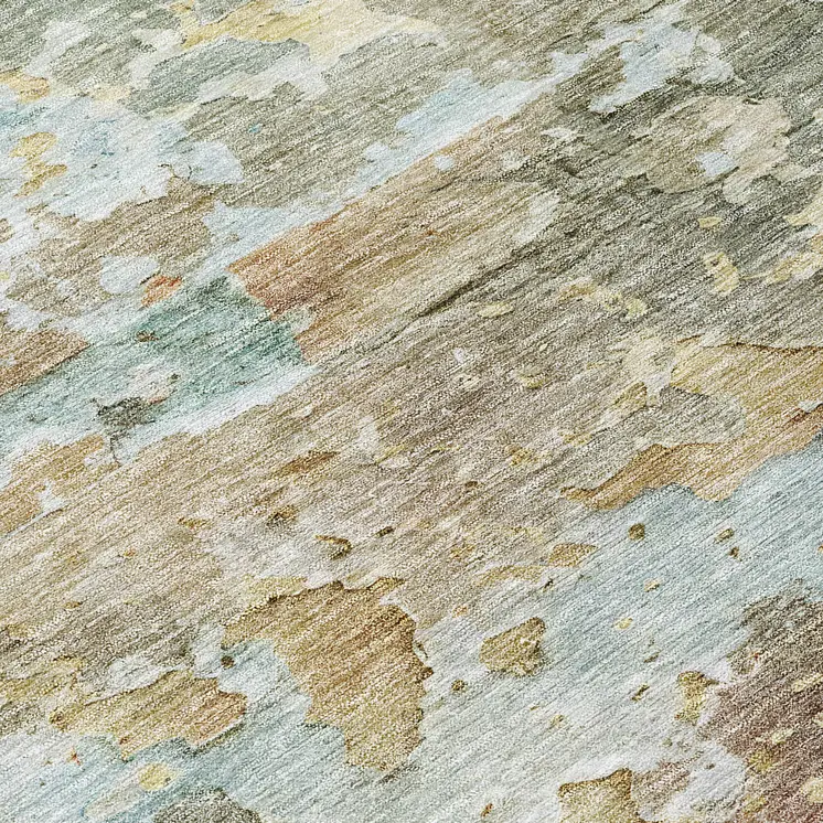 10' X 14' Brown Abstract Washable Indoor Outdoor Area Rug