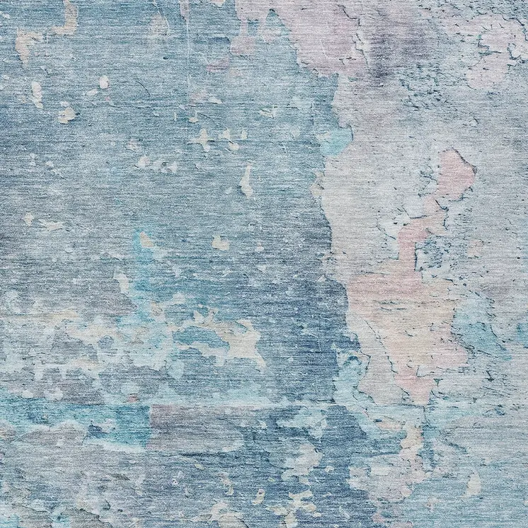 9' X 12' Blue Abstract Washable Indoor Outdoor Area Rug