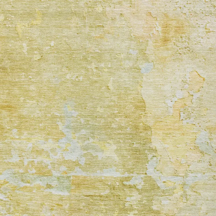 3' X 5' Gold Abstract Washable Indoor Outdoor Area Rug