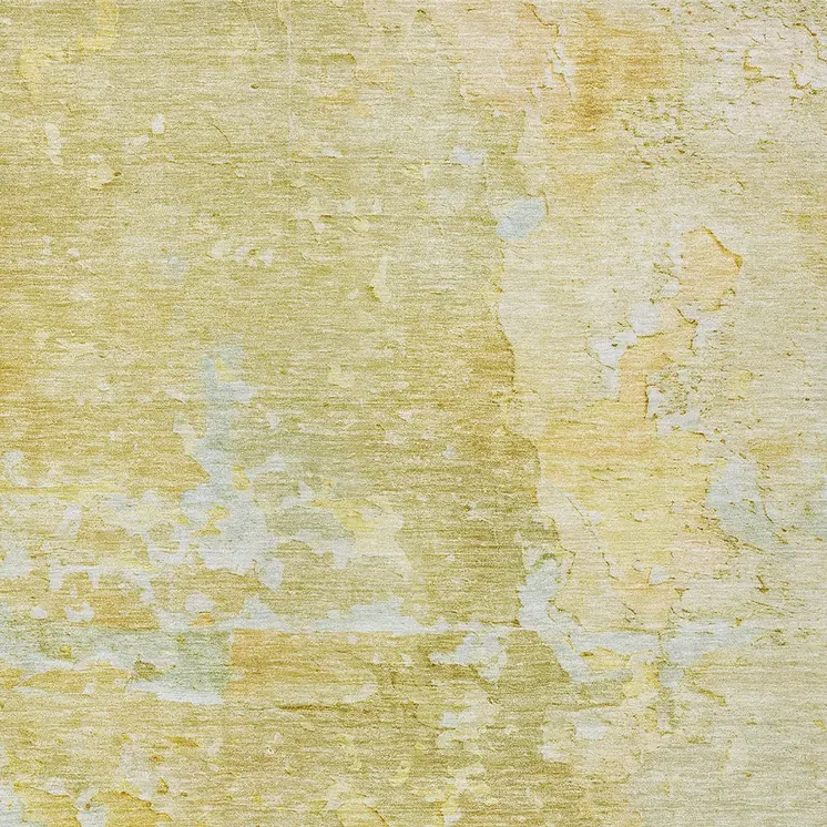 5' X 8' Gold Abstract Washable Indoor Outdoor Area Rug