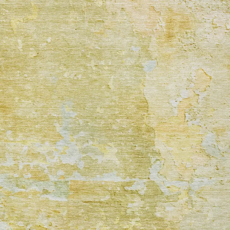 8' X 10' Gold Abstract Washable Indoor Outdoor Area Rug