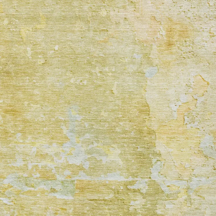 9' X 12' Gold Abstract Washable Indoor Outdoor Area Rug