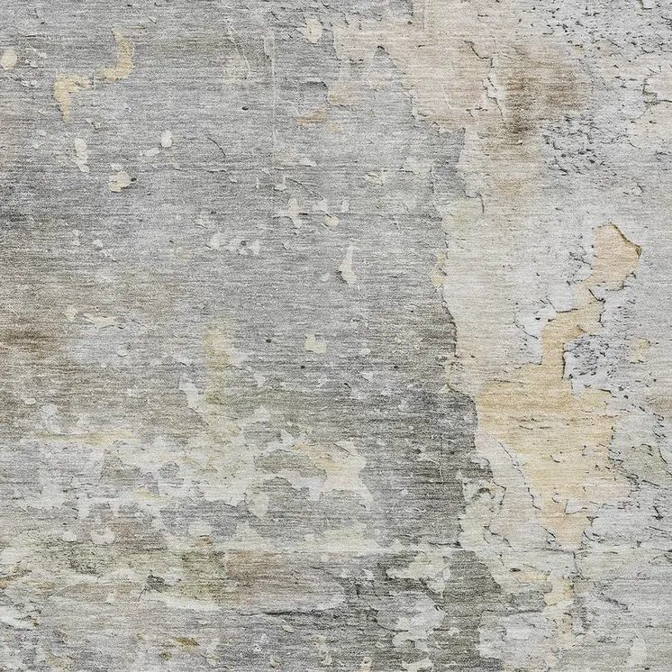 3' X 5' Gray Abstract Washable Indoor Outdoor Area Rug
