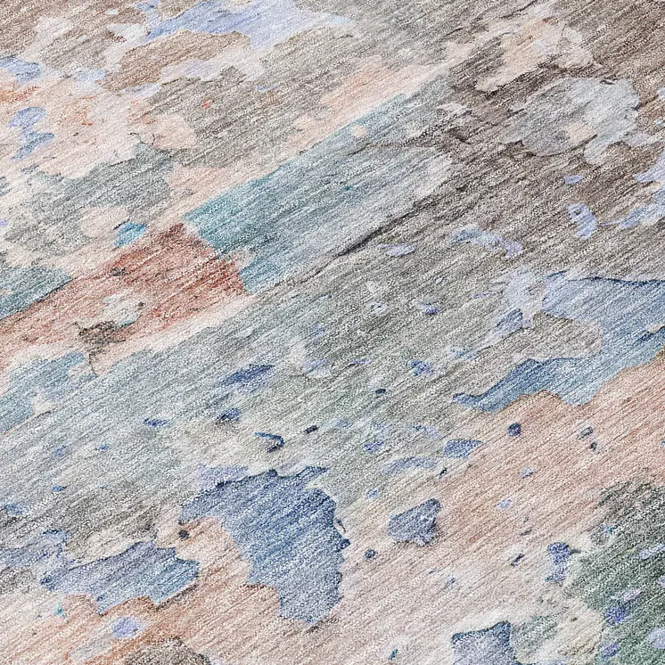 3' X 5' Taupe Abstract Washable Indoor Outdoor Area Rug