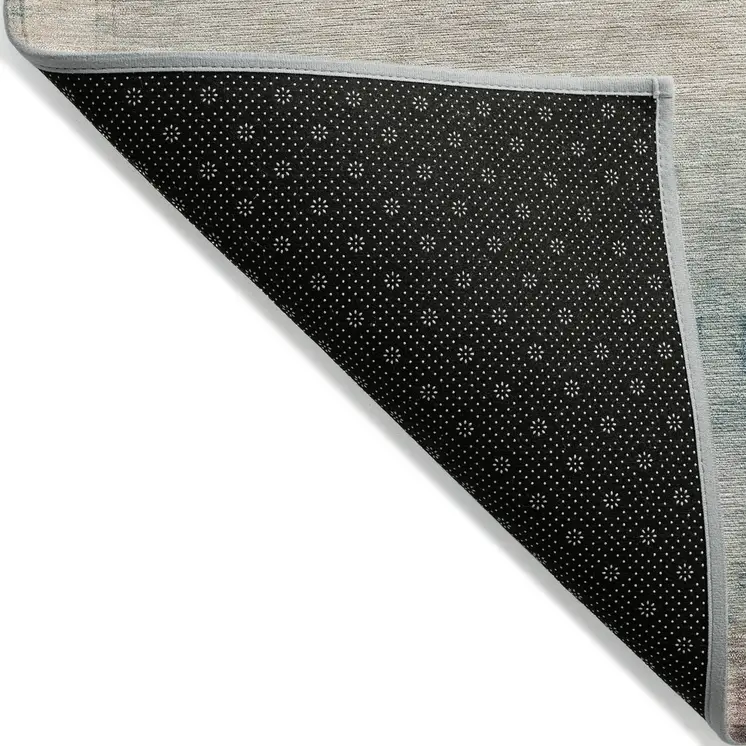 5' X 8' Taupe Abstract Washable Indoor Outdoor Area Rug