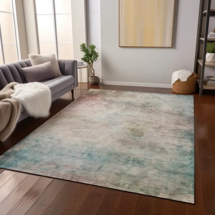 5' X 8' Taupe Abstract Washable Indoor Outdoor Area Rug