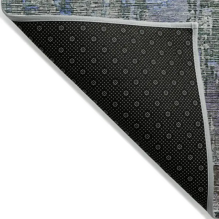 10' X 14' Fern Green Abstract Washable Indoor Outdoor Area Rug