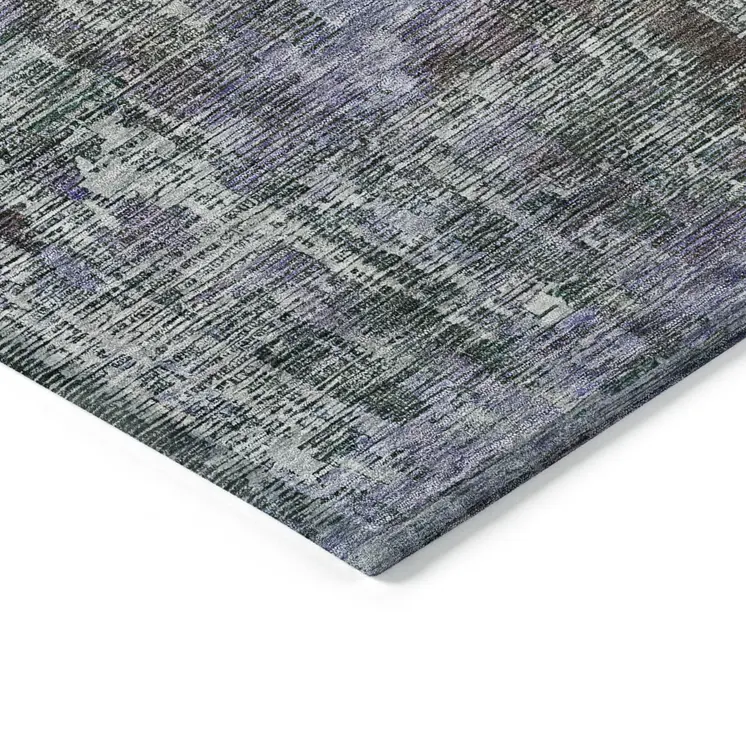 10' X 14' Fern Green Abstract Washable Indoor Outdoor Area Rug