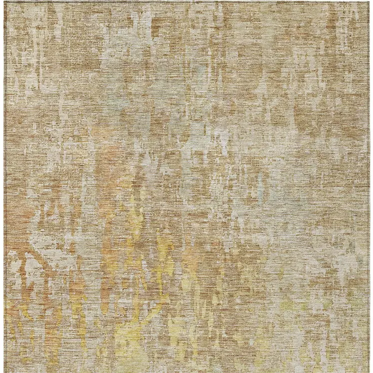 8' X 10' Khaki Abstract Washable Indoor Outdoor Area Rug