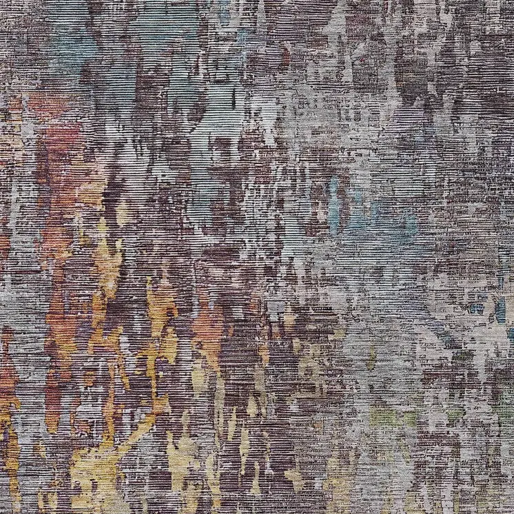 5' X 8' Pewter Abstract Washable Indoor Outdoor Area Rug