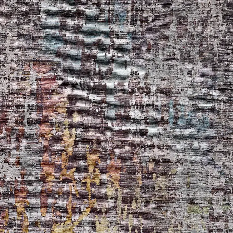 8' X 10' Pewter Abstract Washable Indoor Outdoor Area Rug