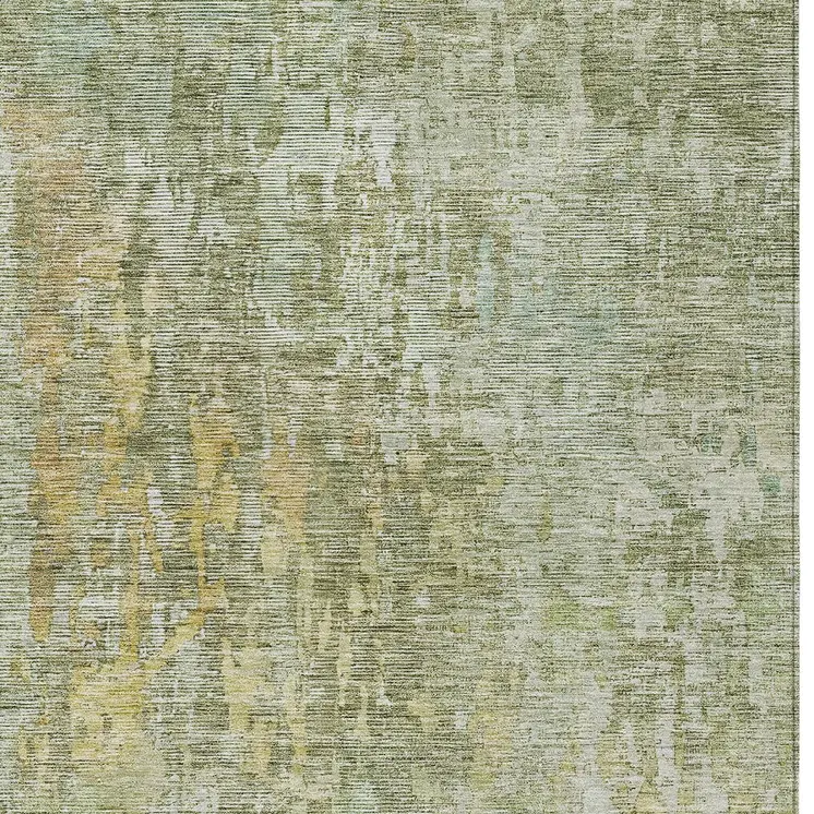 3' X 5' Sage Abstract Washable Indoor Outdoor Area Rug