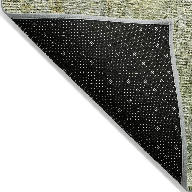 9' X 12' Sage Abstract Washable Indoor Outdoor Area Rug