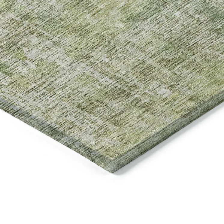 9' X 12' Sage Abstract Washable Indoor Outdoor Area Rug