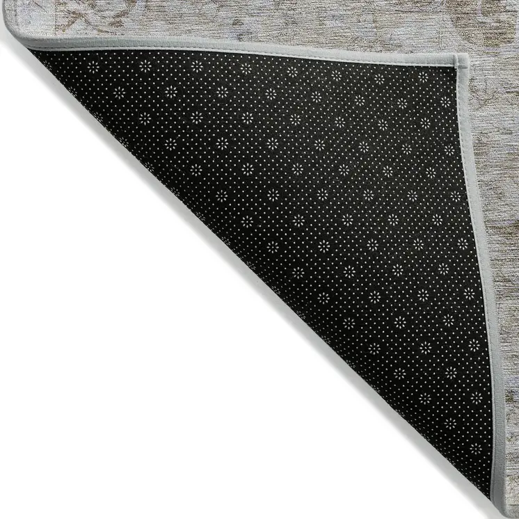 10' X 14' Chocolate Floral Medallion Washable Indoor Outdoor Area Rug