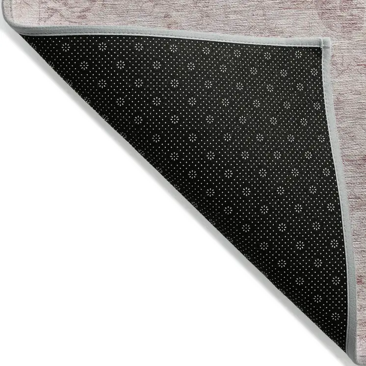 8' X 10' Pink Floral Medallion Washable Indoor Outdoor Area Rug