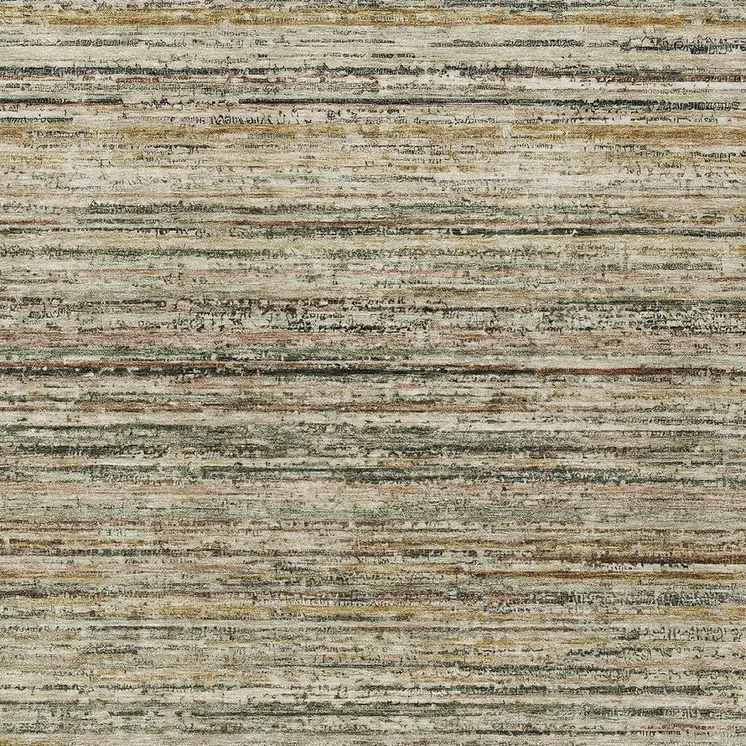 8' X 10' Beige Striped Washable Indoor Outdoor Area Rug
