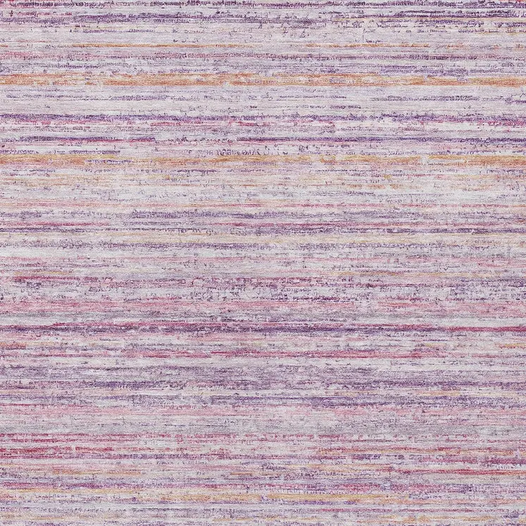 5' X 8' Mauve Striped Washable Indoor Outdoor Area Rug