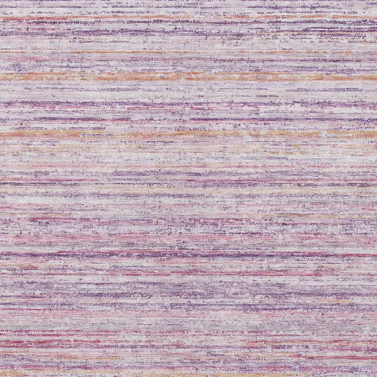 10' X 14' Mauve Striped Washable Indoor Outdoor Area Rug