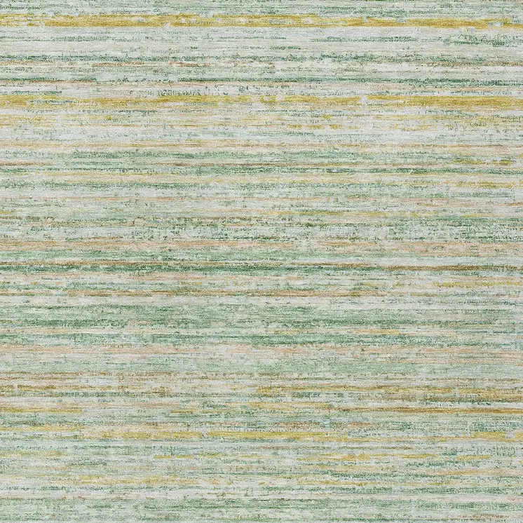 3' X 5' Mint Green Striped Washable Indoor Outdoor Area Rug