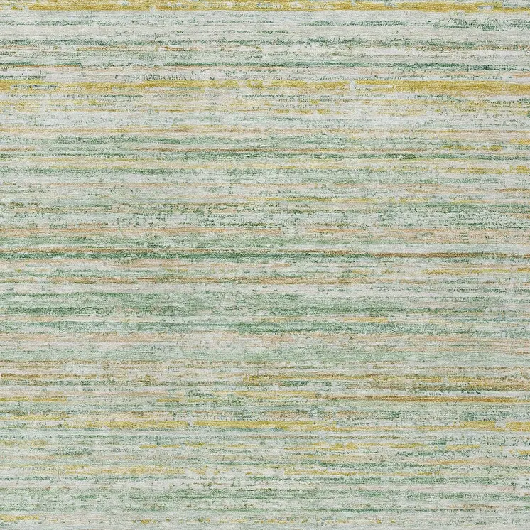 8' X 10' Mint Green Striped Washable Indoor Outdoor Area Rug