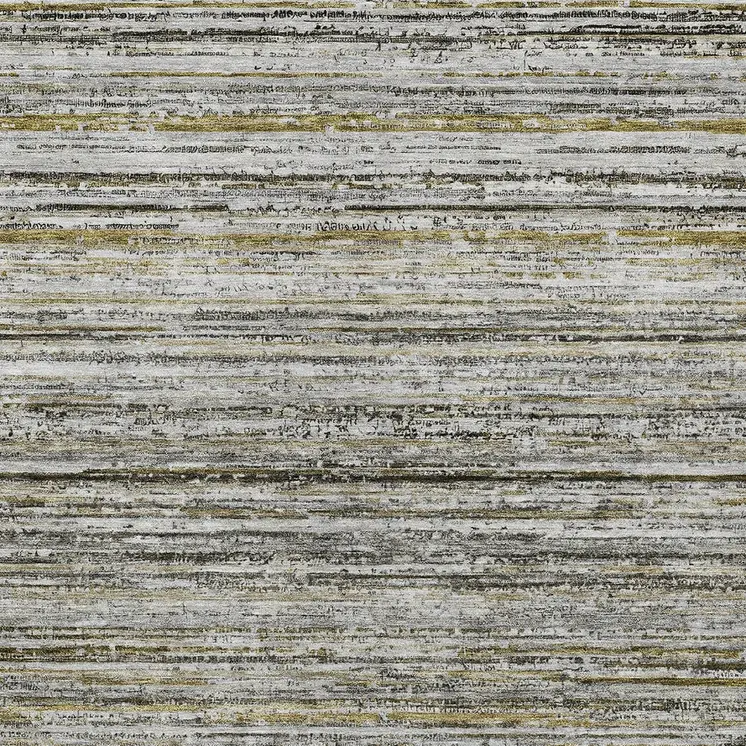 8' X 10' Pewter Striped Washable Indoor Outdoor Area Rug