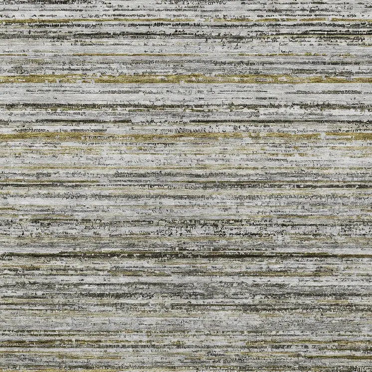9' X 12' Pewter Striped Washable Indoor Outdoor Area Rug