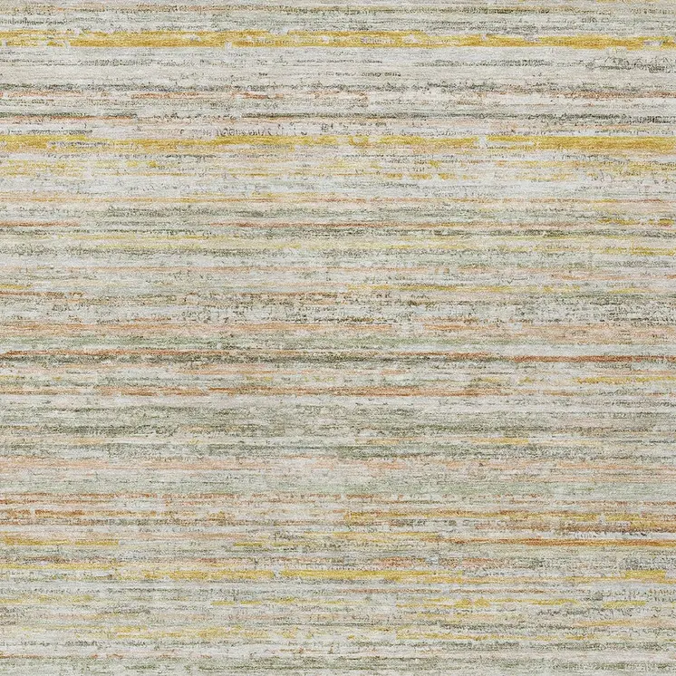 3' X 5' Sage Striped Washable Indoor Outdoor Area Rug