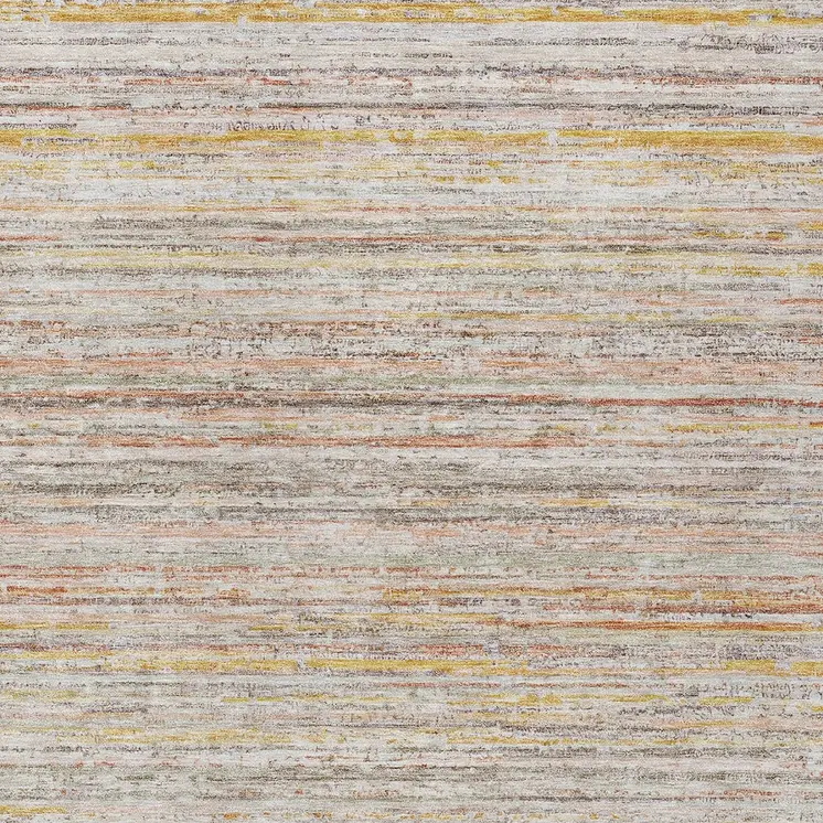 8' X 10' Terra Cotta Striped Washable Indoor Outdoor Area Rug